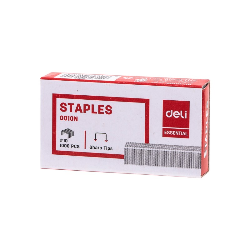 Les agrafes Deli E0010N, robustes et fiables, sont idéales pour une utilisation quotidienne au bureau ou à la maison. Boîte de 1000 agrafes compatibles avec la plupart des agrafeuses standard.