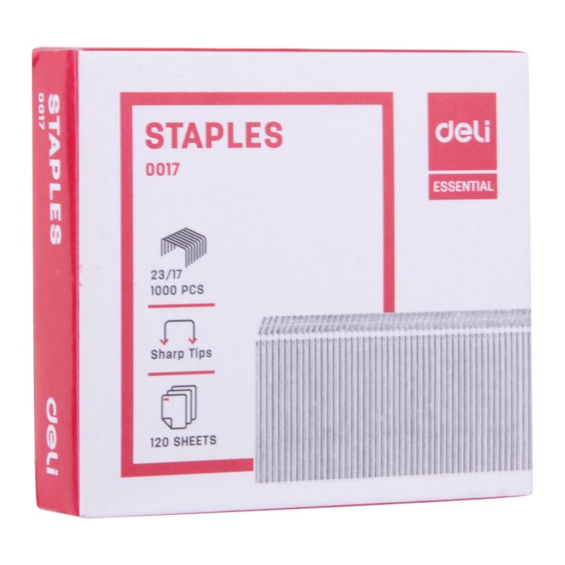 Agrafes Deli E0017 23/17 de It Delta Com, conçues pour une performance exceptionnelle dans les agrafeuses de grande capacité.