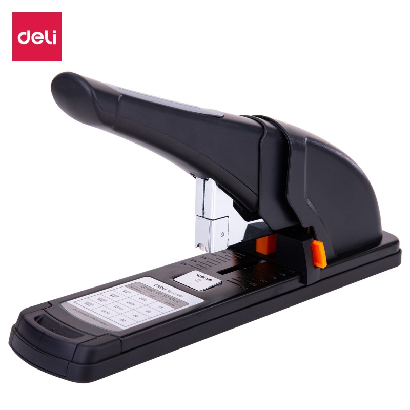 Agrafeuse brocheuse Deli E0387 de It Delta Com, conçue pour une utilisation intensive, permettant d'agrafer jusqu'à 80 feuilles.