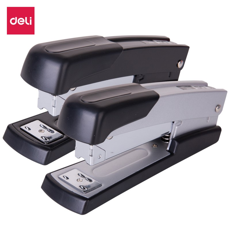 Agrafeuse de bureau Deli E0416 de It Delta Com, compacte et puissante, capable d'agrafer jusqu'à 50 feuilles.