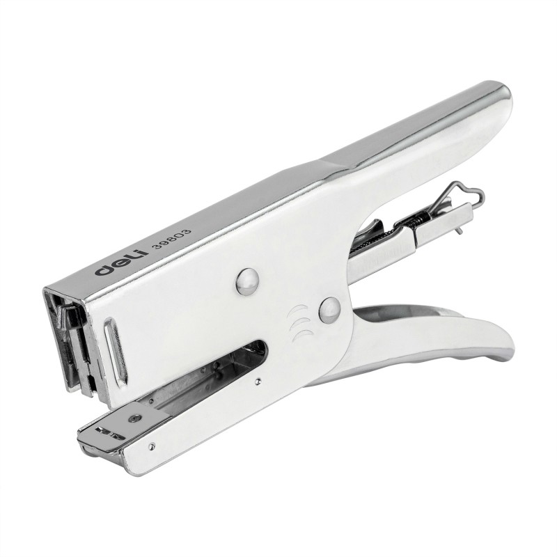 Agrafeuse pince Deli E39803 de It Delta Com, extrêmement durable et performante, conçue pour un agrafage efficace de jusqu'à 30 feuilles.