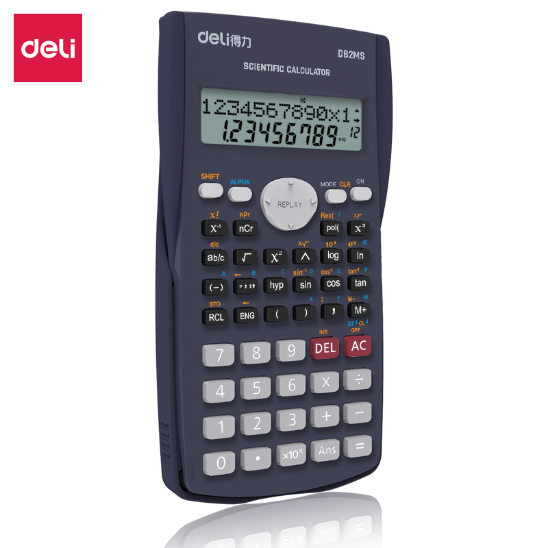 Calculatrice scientifique Deli ED82MS, conçue pour des performances optimales dans les études et applications professionnelles nécessitant des calculs complexes.