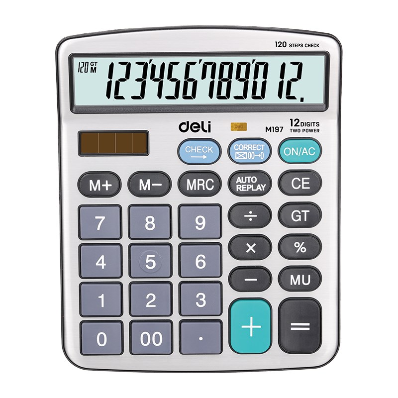 Calculatrice de bureau Deli EM19710, disponible chez It Delta Com, allie design moderne et fonctionnalité avancée pour les professionnels exigeants.