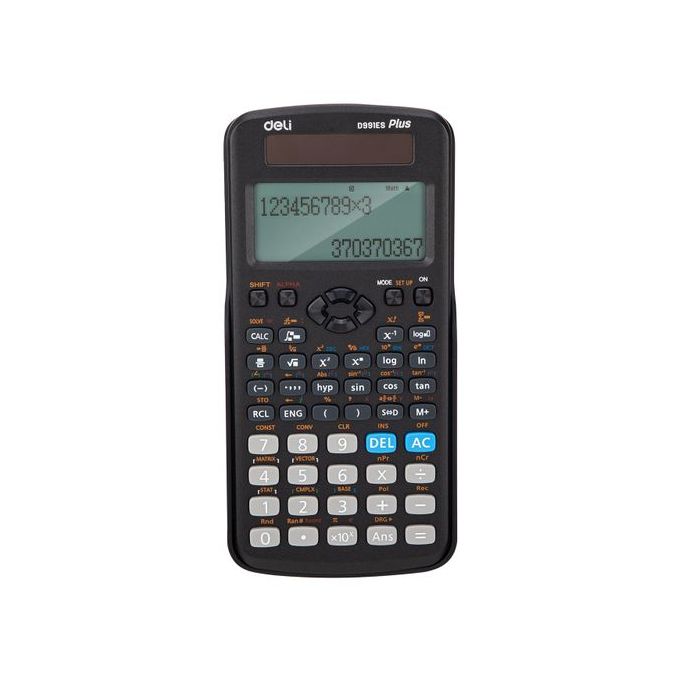 Calculatrice scientifique Deli D991ES, robuste et précise, disponible chez It Delta Com, idéale pour les étudiants en sciences, ingénierie, et mathématiques.