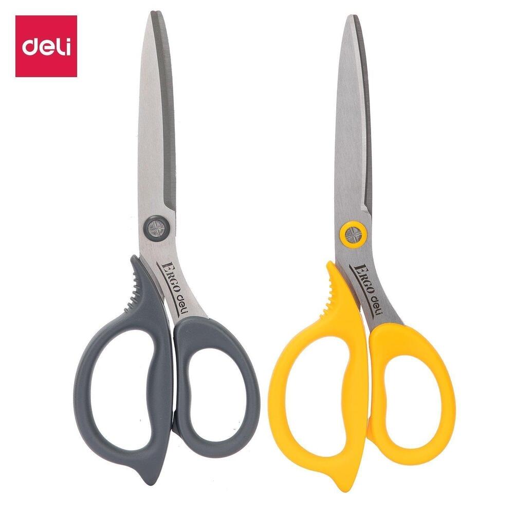 Ciseaux de bureau Deli E77759, 17 cm, disponibles chez It Delta Com. Conçus pour une découpe nette et aisée dans divers matériaux.