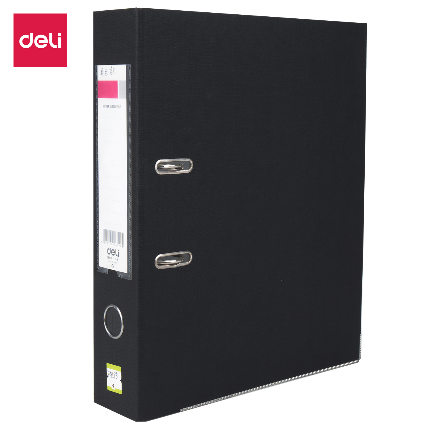 Classeur à levier Deli E39596 noir, solide et élégant, disponible chez It Delta Com. Idéal pour organiser vos documents de manière professionnelle.