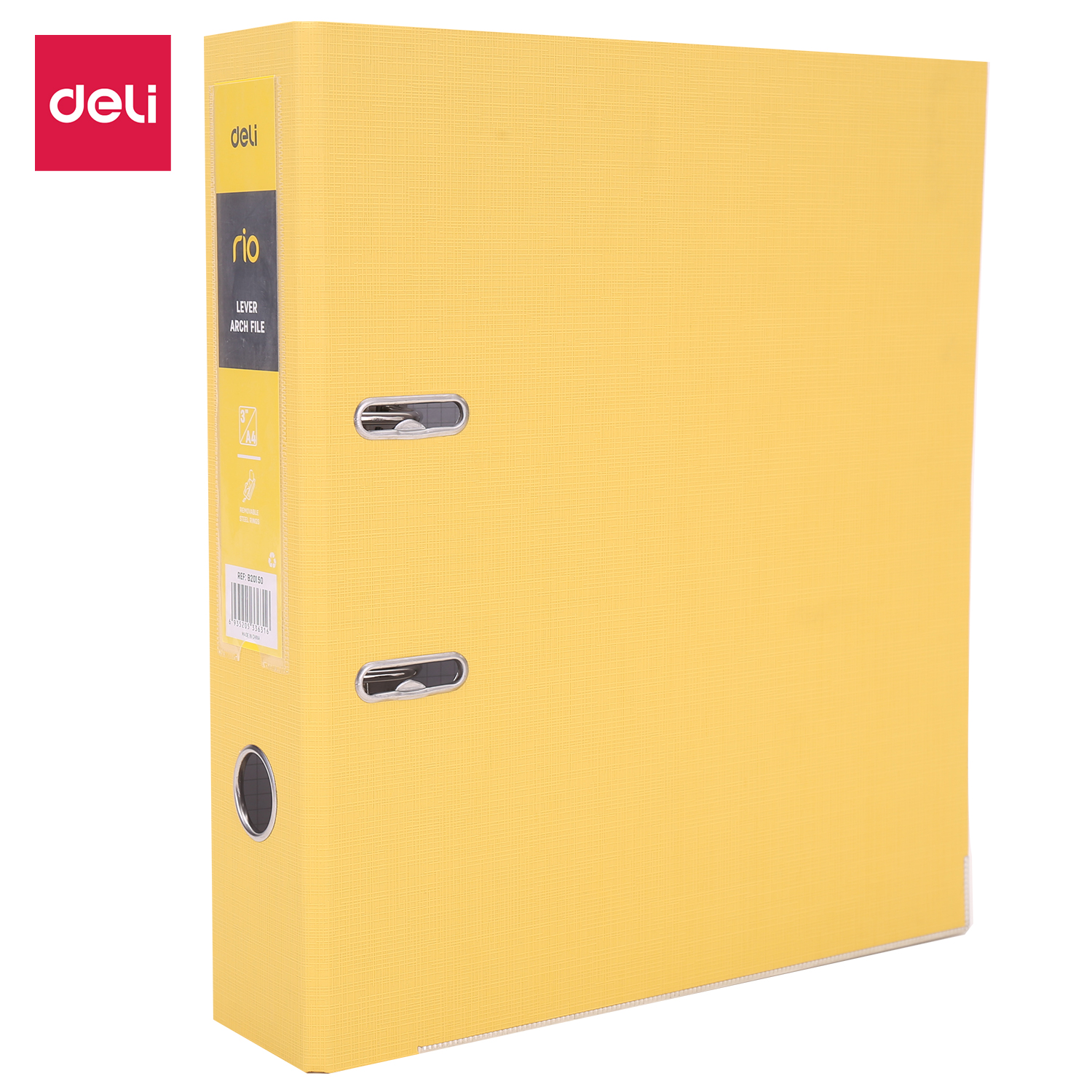Classeur Deli EB20150 jaune, durable et vibrant, disponible chez It Delta Com. Idéal pour une organisation colorée et efficace de vos documents.