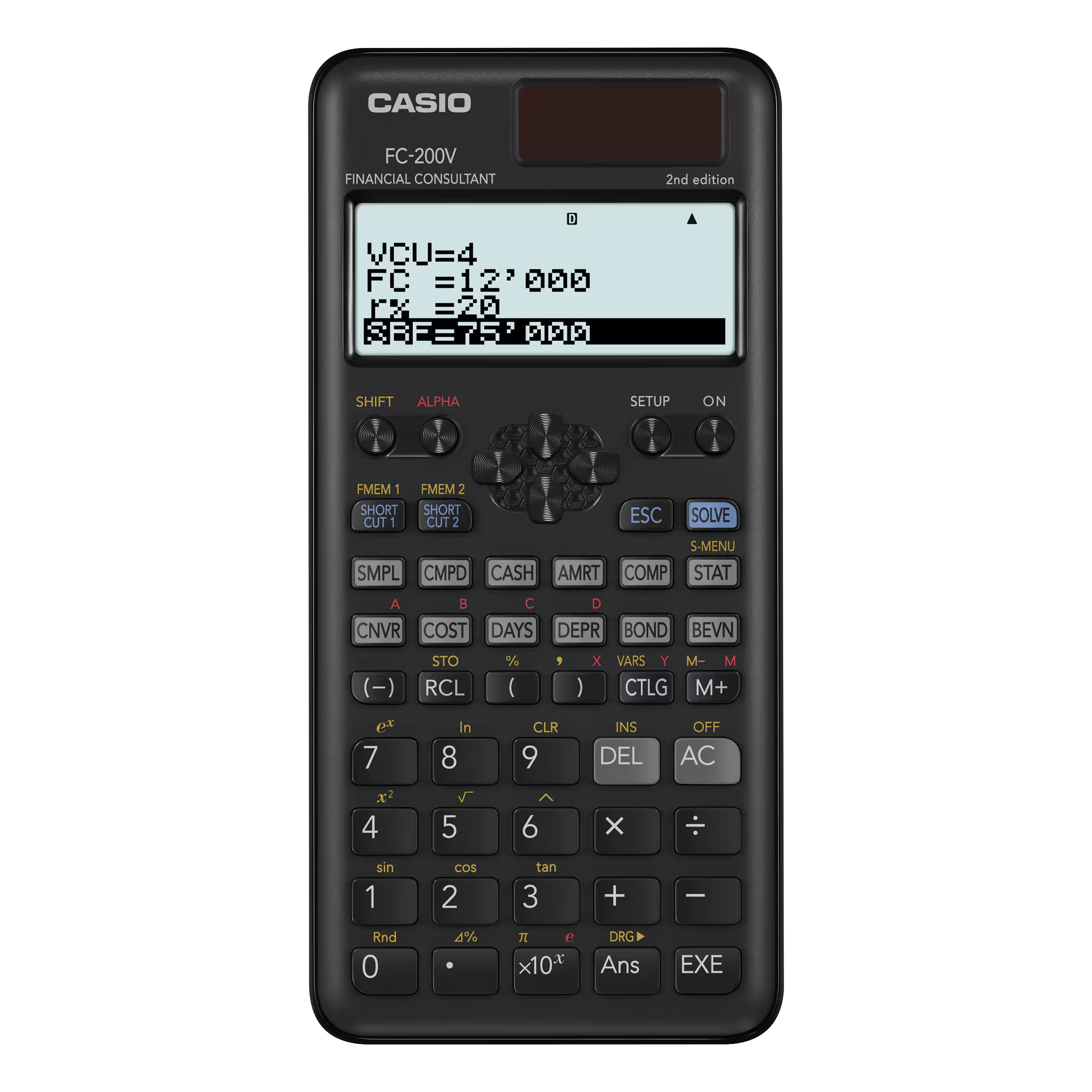 La calculatrice CASIO FC-200V-2 offre une performance avancée pour des calculs financiers précis, idéale pour les professionnels. Disponible chez It Delta Com.