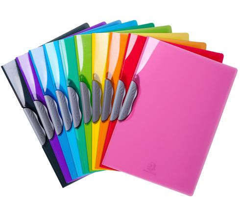 Chemise de présentation Iderama avec clip design en polypropylène, format A4. Solution élégante et moderne pour présenter vos documents en couleurs translucides.