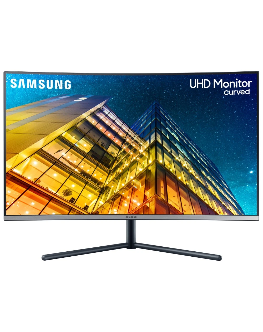 Le Samsung 32" incurvé UHD (LU32R590CWPXEN) offre une expérience immersive avec une résolution Ultra HD et un design élégant, idéal pour le travail et les loisirs.