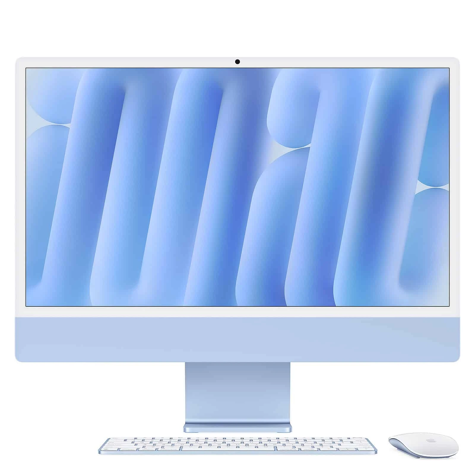 Le nouvel iMac 24″ M4 (Bleu) combine élégance, silence et puissance grâce à la puce Apple M4, un écran Retina 4.5K, 16 Go de RAM, SSD 256 Go et un audio spatial Dolby Atmos. Compact, performant, il convient à tous les environnements créatifs ou professionnels.