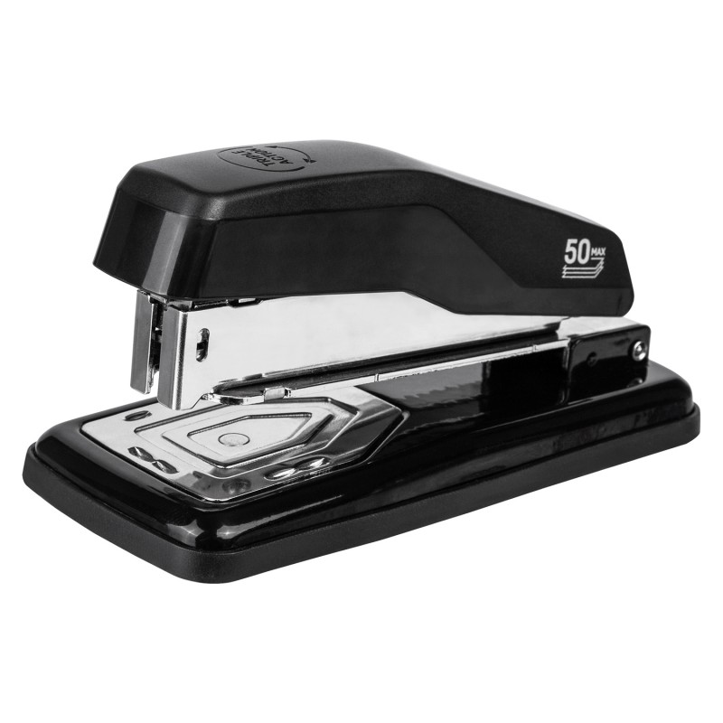 Agrafeuse rotative E0414S BL de It Delta Com, polyvalente et maniable, disponible en plusieurs couleurs, idéale pour un agrafage précis sous différents angles jusqu'à 20 feuilles.