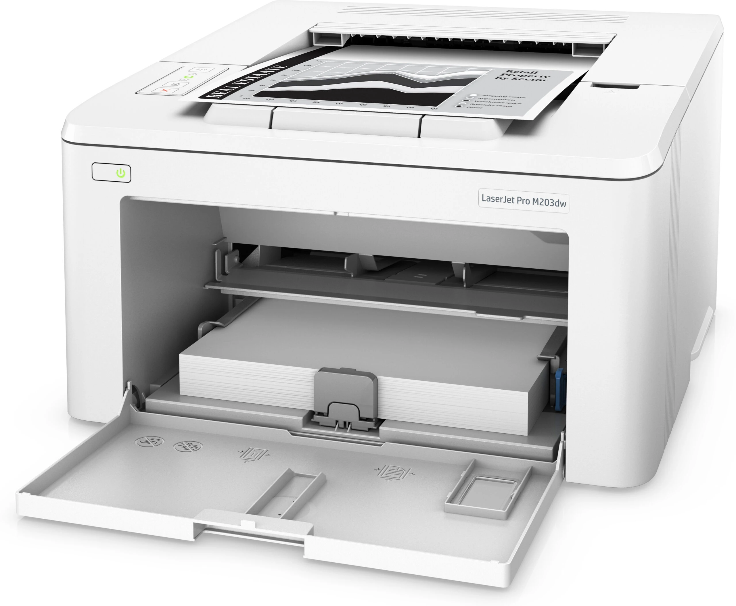 HP LaserJet Pro M203dw : imprimante laser monochrome compacte et rapide avec Wi-Fi, impression recto-verso automatique, connectivité USB/Ethernet et impression mobile. Idéale pour les bureaux et professionnels.