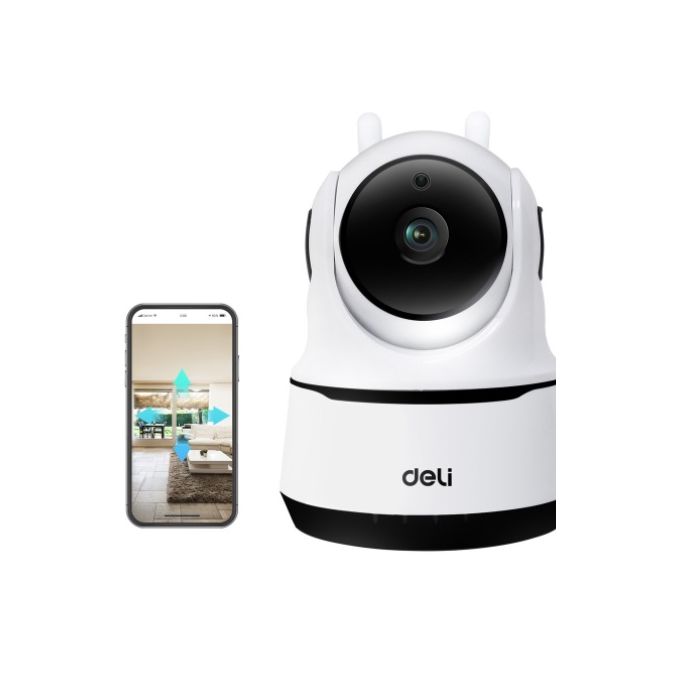 Caméra de sécurité ES102 avec 128GB de stockage, robuste et avancée, offre une surveillance de haute qualité pour une sécurité accrue.