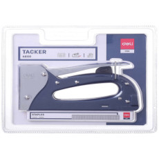 Agrafeuse pistolet Deli T35011, ergonomique et puissante, conçue pour un agrafage efficace de matériaux divers.