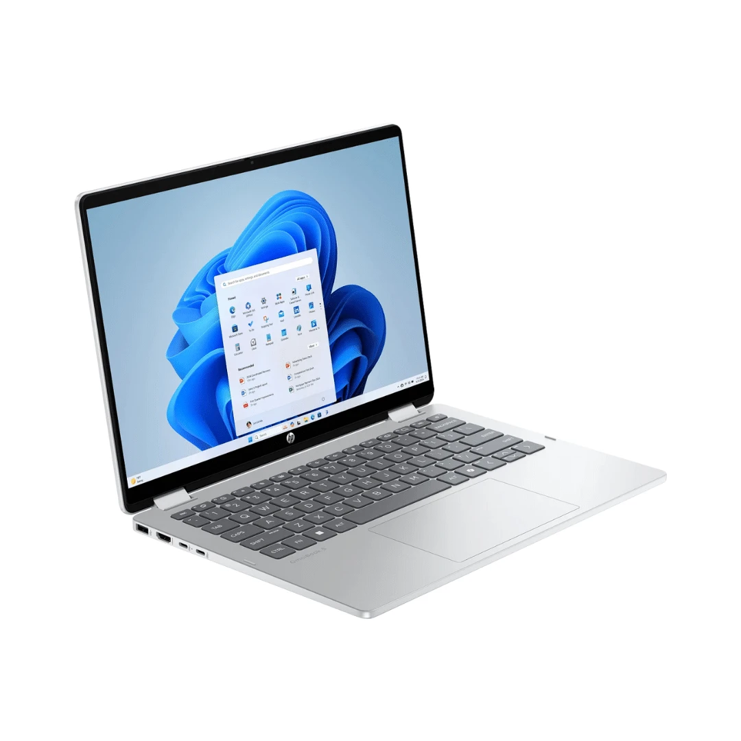 HP OmniBook 5 Flip est un ordinateur portable 2-en-1 élégant et performant, équipé du processeur Intel® Core™ 5 120U, de 16 Go de RAM LPDDR5 et d’un SSD 512 Go. Son écran tactile 2K et sa charnière rotative le rendent idéal pour le travail, les études et la mobilité.