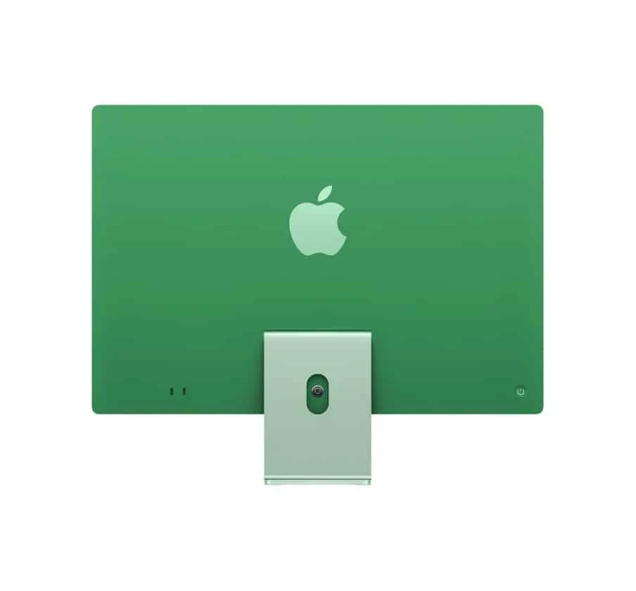 Apple iMac 24 pouces (2025) avec écran Retina 4.5K, puce Apple M4 (CPU 10 cœurs, GPU 10 cœurs), 16 Go de mémoire unifiée et 256 Go SSD. Design élégant en vert avec Magic Keyboard Touch ID et macOS Sonoma.