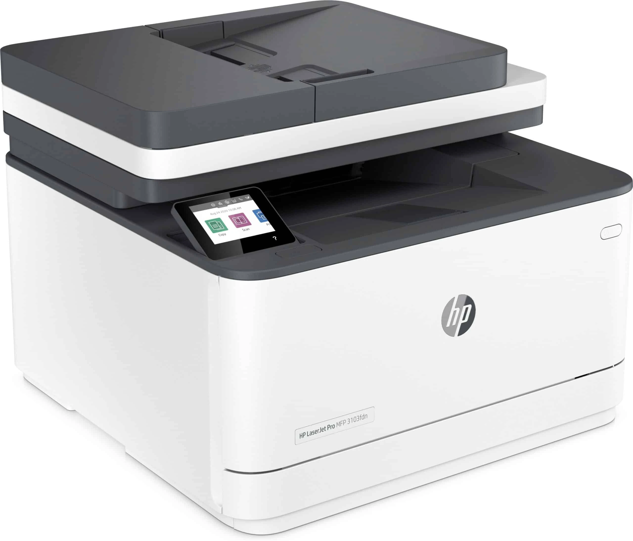 L'Imprimante Multifonction Laser Monochrome HP LaserJet Pro 3103fdn est une solution tout-en-un performante, offrant des fonctions d'impression, copie, scan et fax. Avec une vitesse d'impression de 33 ppm en noir et une résolution de 1200 x 1200 ppp, elle est idéale pour les petits bureaux et les environnements professionnels exigeants.