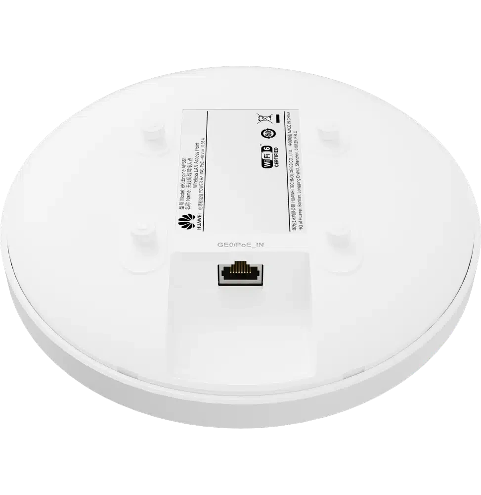 Le Huawei AP361 Intérieur – Point d’accès WiFi 6 est une solution hautes performances conçue pour les bureaux, commerces et foyers connectés au Maroc. Avec son débit total de 1,775 Gbps, ses technologies avancées (MU-MIMO, OFDMA, 1024-QAM) et ses antennes intelligentes intégrées, il garantit une connexion rapide, stable et sans interférences.