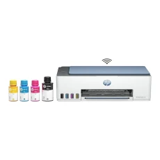 L'imprimante HP Smart Tank 580 All-in-One offre impression, numérisation et copie avec connectivité Wi-Fi, réservoirs rechargeables et design compact.