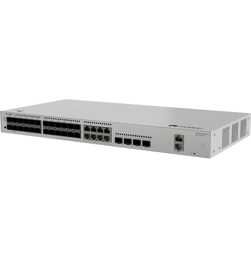 Le Huawei S310-24ST4X est un switch administrable Layer 2+ de 24 ports avec 4 ports SFP supplémentaires, offrant performance, fiabilité et gestion avancée, idéal pour les réseaux PME et professionnels.