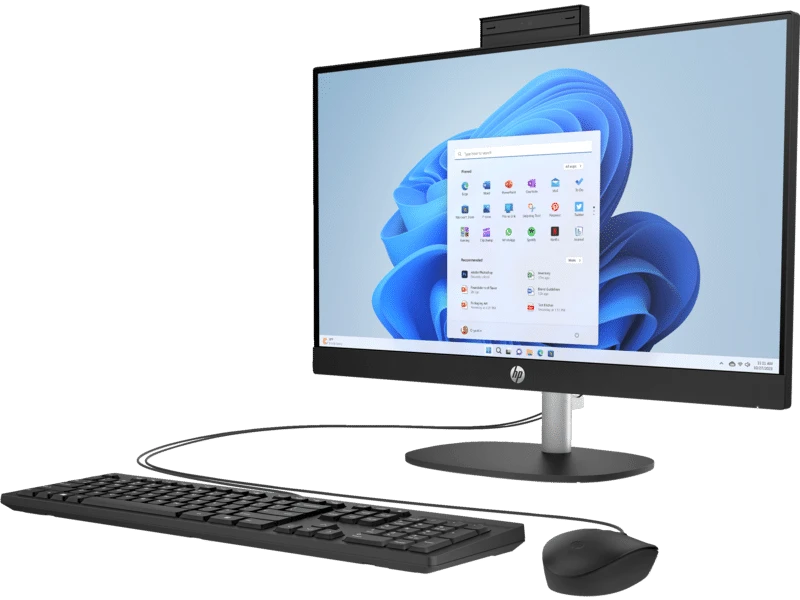 HP All-In-One 24-cr2006nk avec processeur Intel Core Ultra 5, écran 23,8″ Full HD IPS, 8 Go RAM DDR5 et 512 Go SSD. Un ordinateur compact, élégant et performant sous Windows 11.