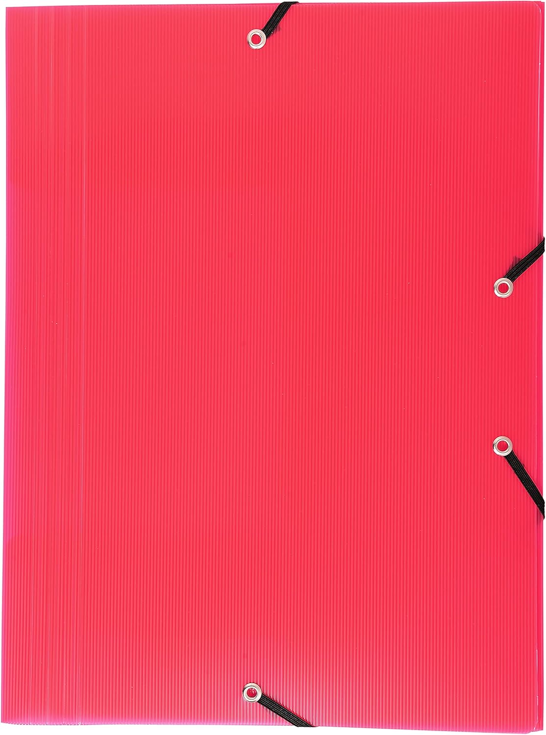 Chemise polypropylène translucide Linicolor avec 3 rabats et élastiques, format A4. Design moderne et protection optimale disponible en 5 couleurs assorties.