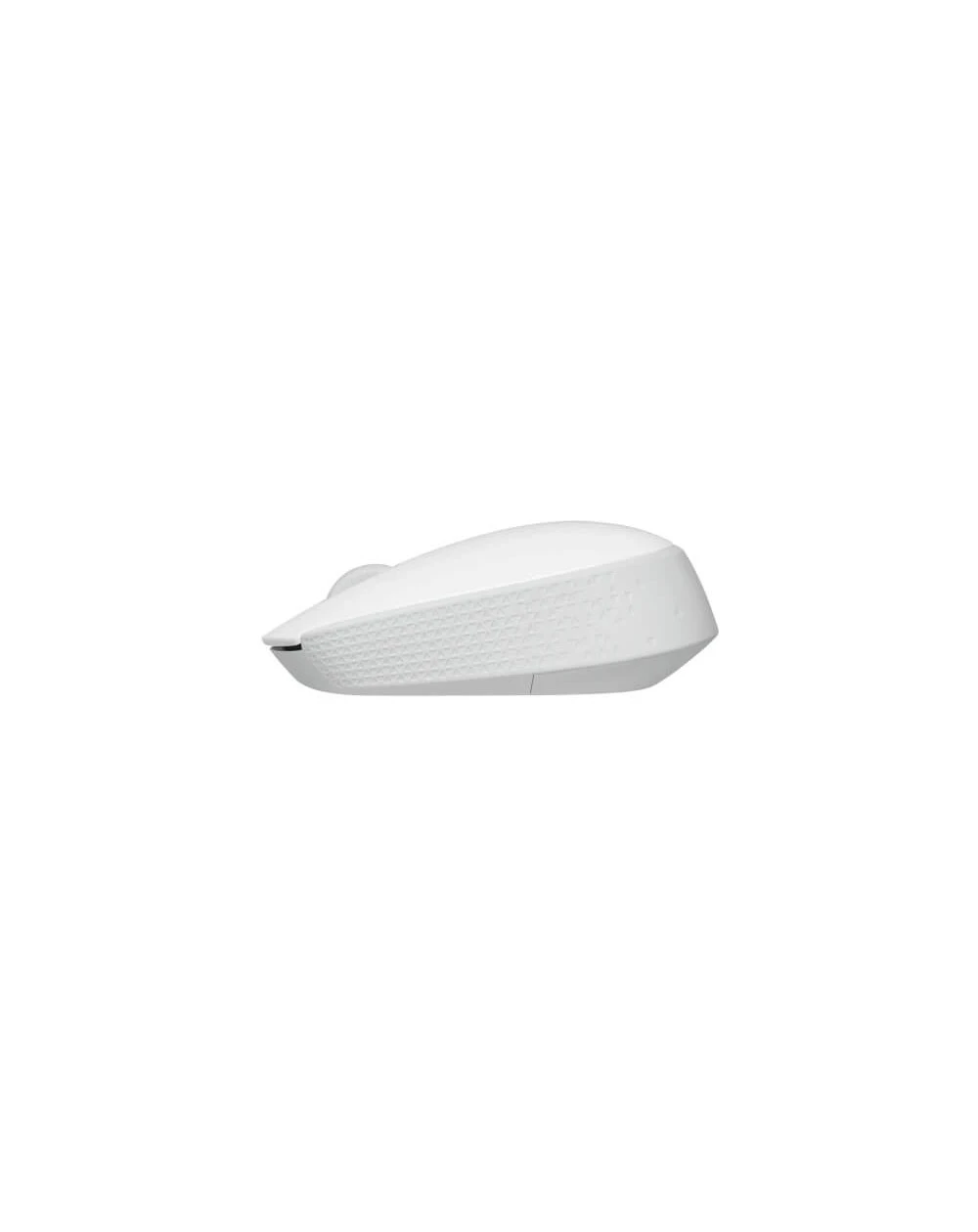 La Logitech M171 est une souris sans fil blanche, simple et fiable, offrant une autonomie prolongée de 12 mois, une connectivité RF 2,4 GHz et une portée de 10 mètres.