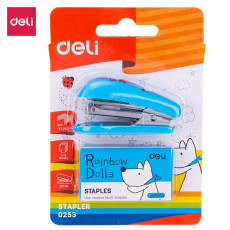 Agrafeuse de poche Deli E0253 de It Delta Com, compacte et pratique, parfaite pour une utilisation mobile jusqu'à 12 feuilles.