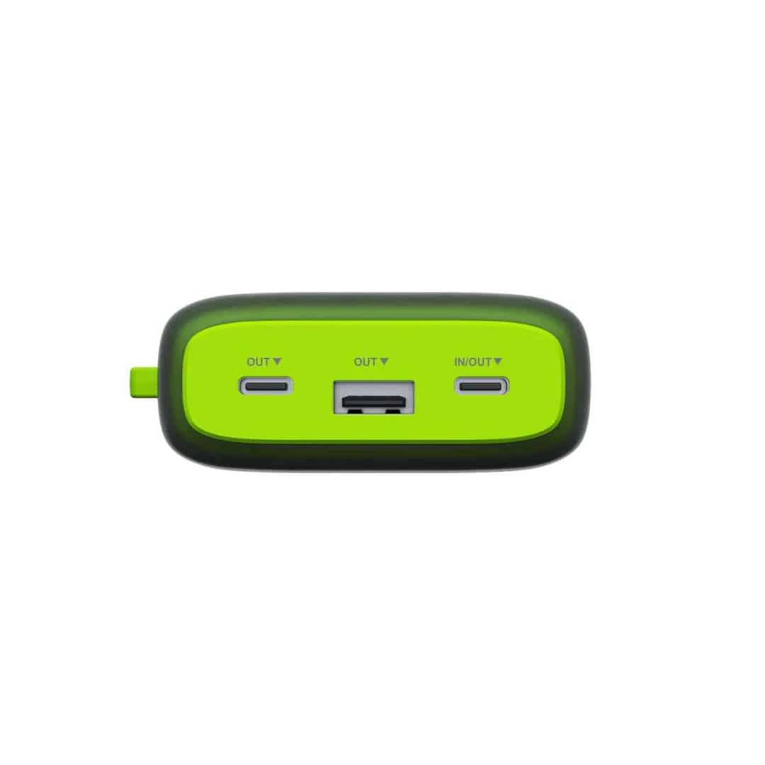 Batterie externe Goui Pwani 20 000 mAh – Puissance de charge rapide jusqu’à 20 W (PD & QC), avec ports USB-C et USB-A. Compacte, élégante et sécurisée pour un usage quotidien.
